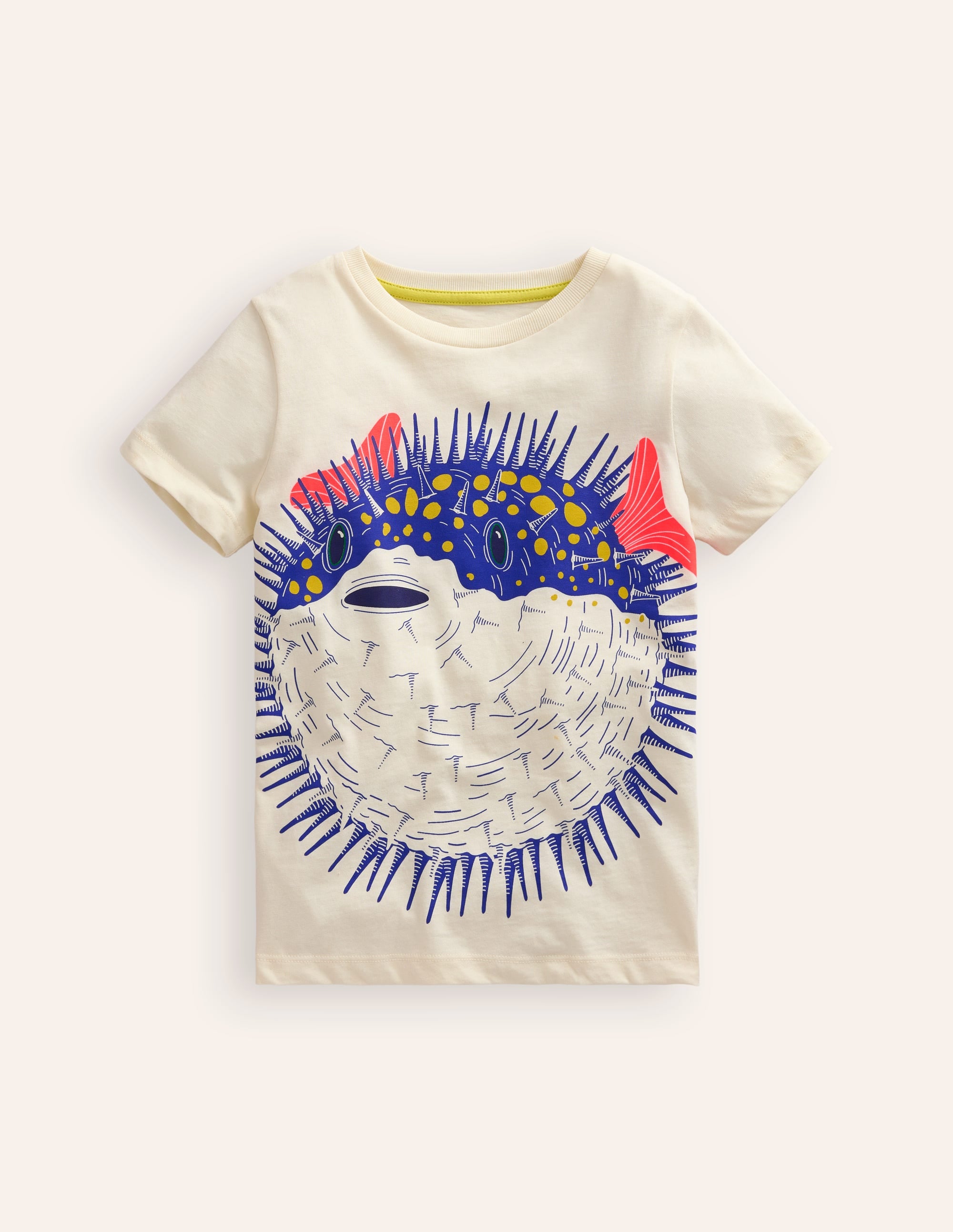 Printed Pufferfish T-Shirt-Vanilla Pod Pufferfish - Image 1