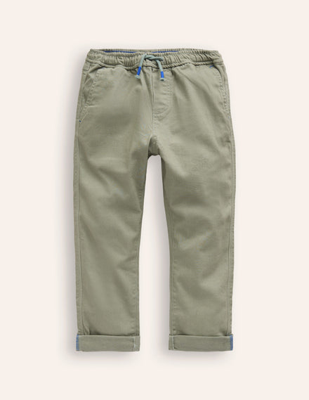 Relaxed Slim Pull-on Trousers-Pottery Green