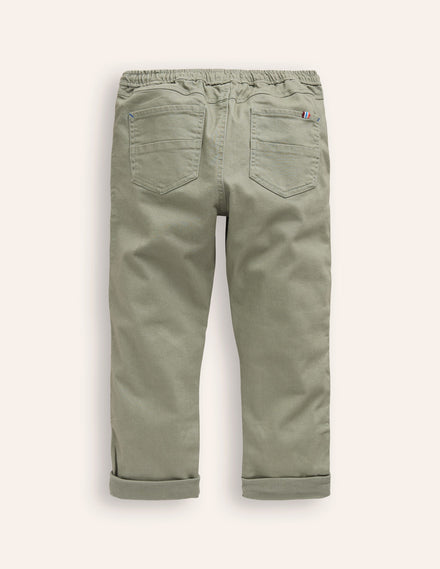 Relaxed Slim Pull-on Trousers-Pottery Green