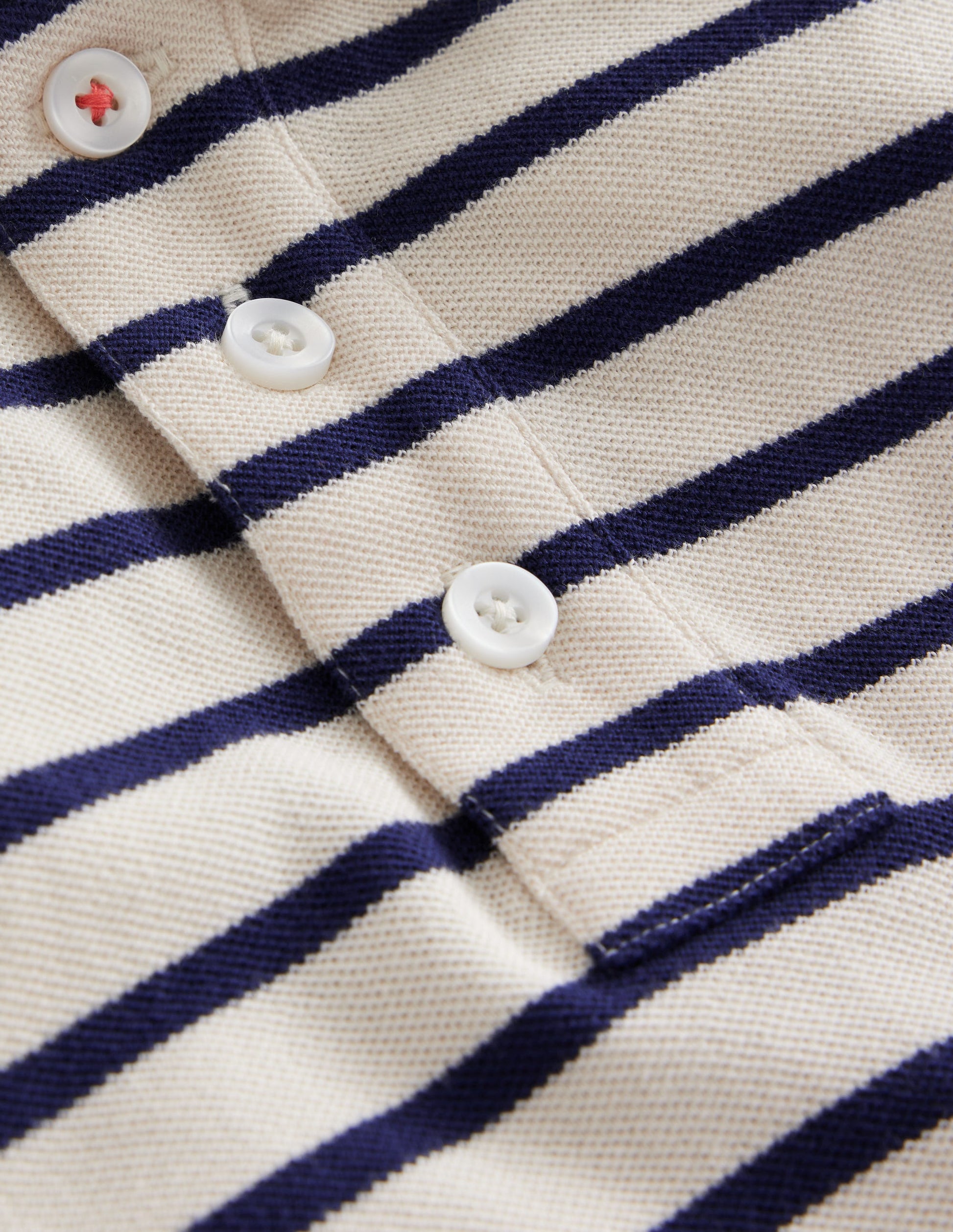 Piqué Polo Shirt-Ivory/College Navy-3