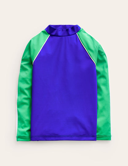 Rash Vest-Blue Heron/Pea Green-1