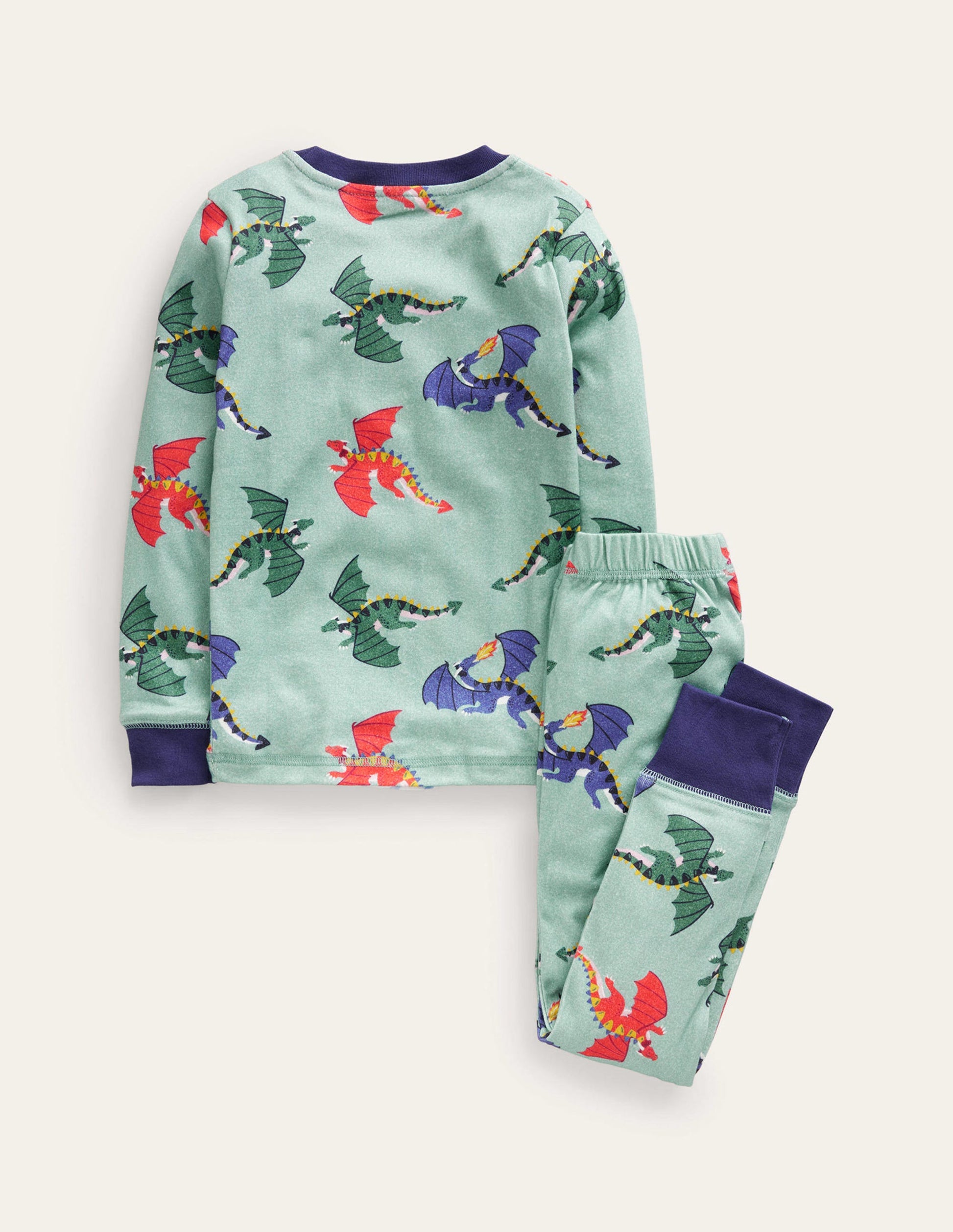 Snug Single Long John Pyjamas-Georgian Blue Dragons-2