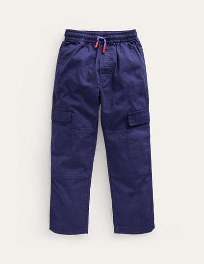 Cargo Pull-on Trousers-College Navy-1