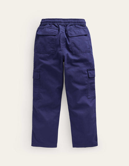 Cargo Pull-on Trousers-College Navy-2