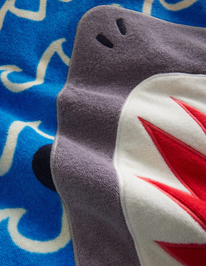 Appliqué Towelling Throw-on-Greek Blue-3