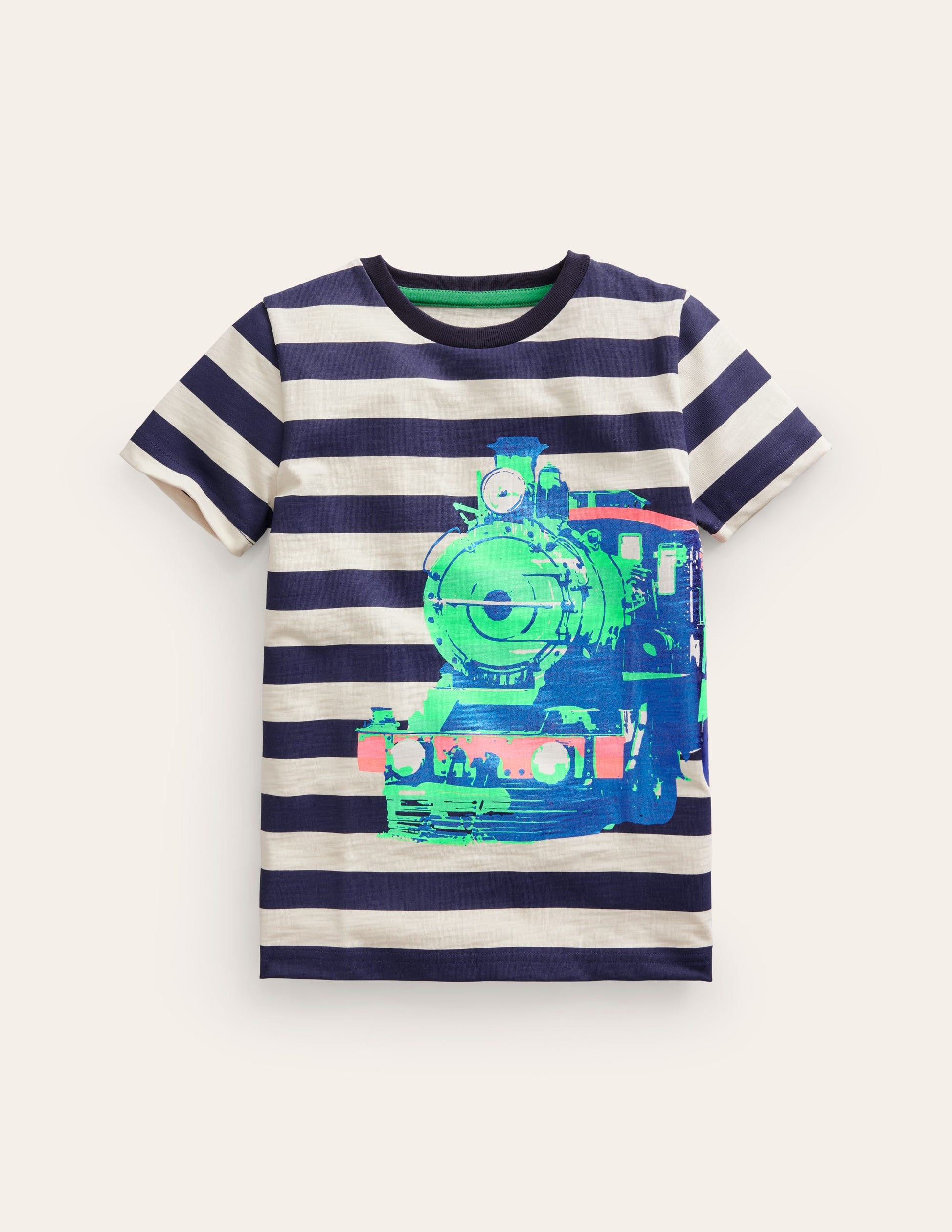 Photographic T-shirt-College Navy/Ivory Train-1
