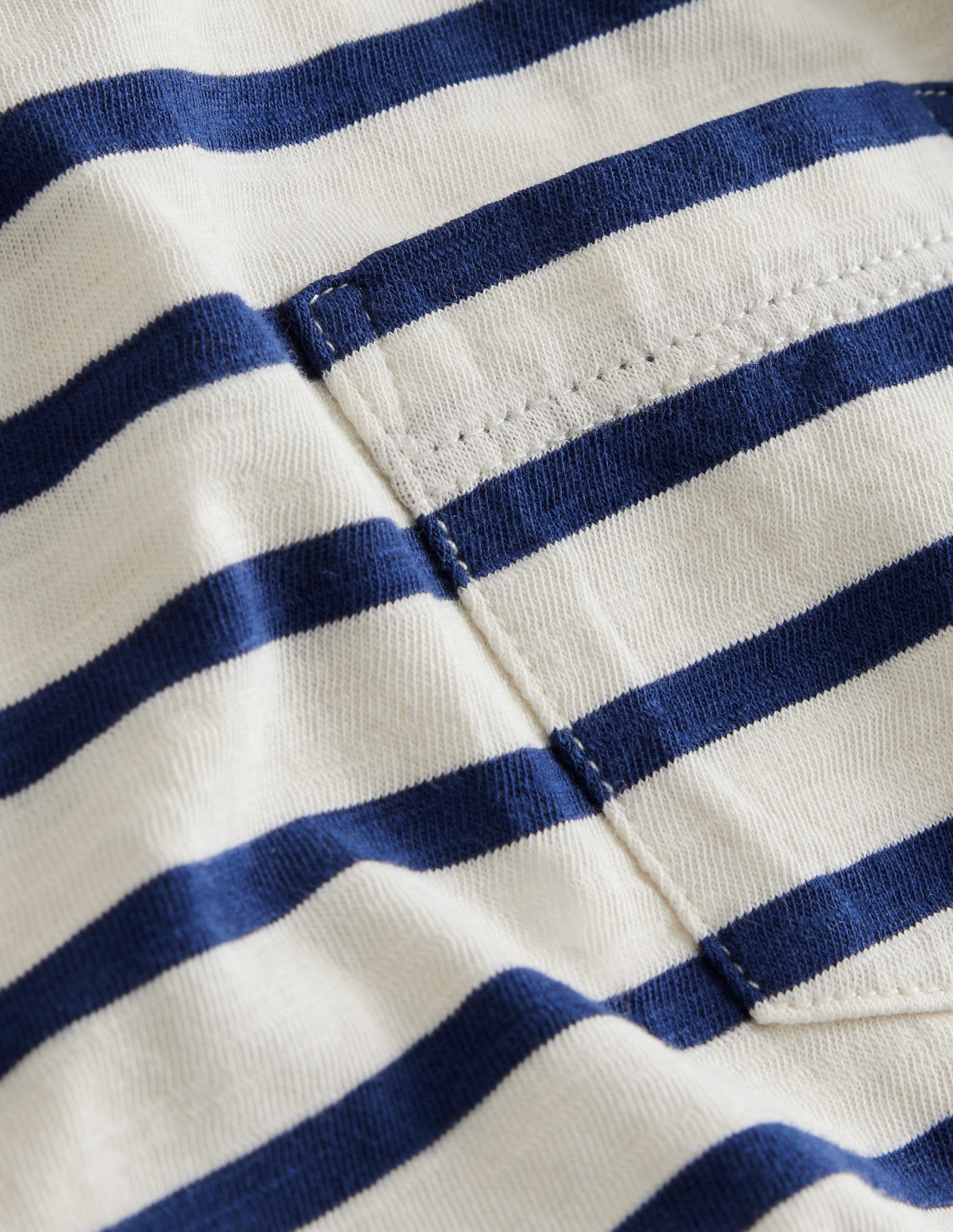 Long-sleeved Washed T-shirt-Ivory/College Navy-3