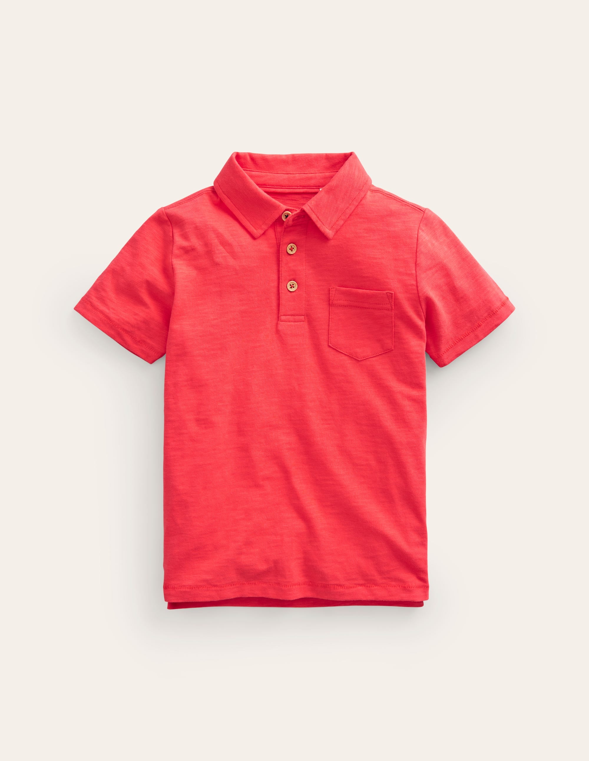 Slub Polo Shirt-Jam Red - Image 1