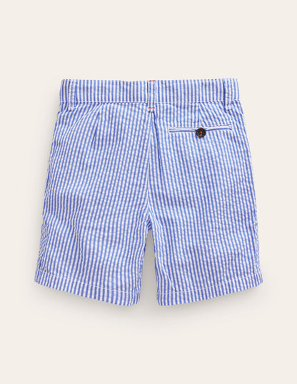 Seersucker Shorts-Vintage Blue / Ivory Stripe-3