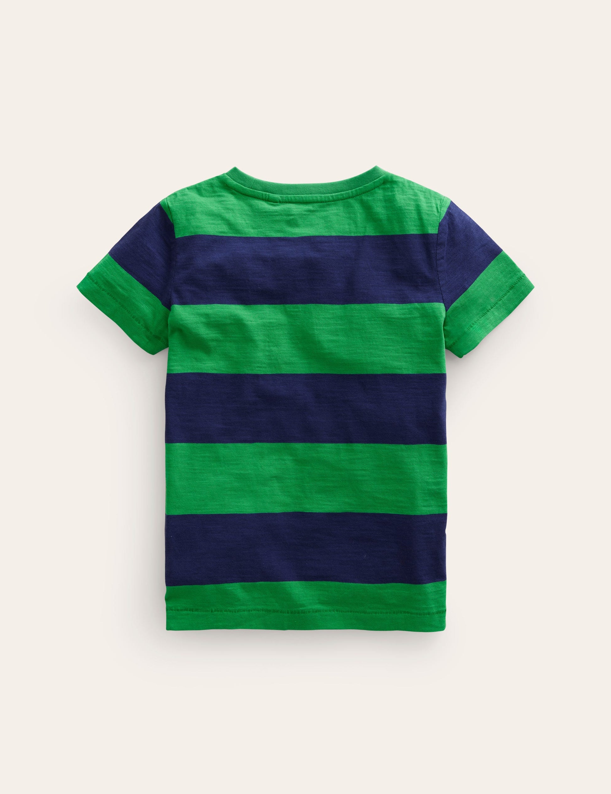 Washed Slub T-shirt-Runner Bean/College Navy-2