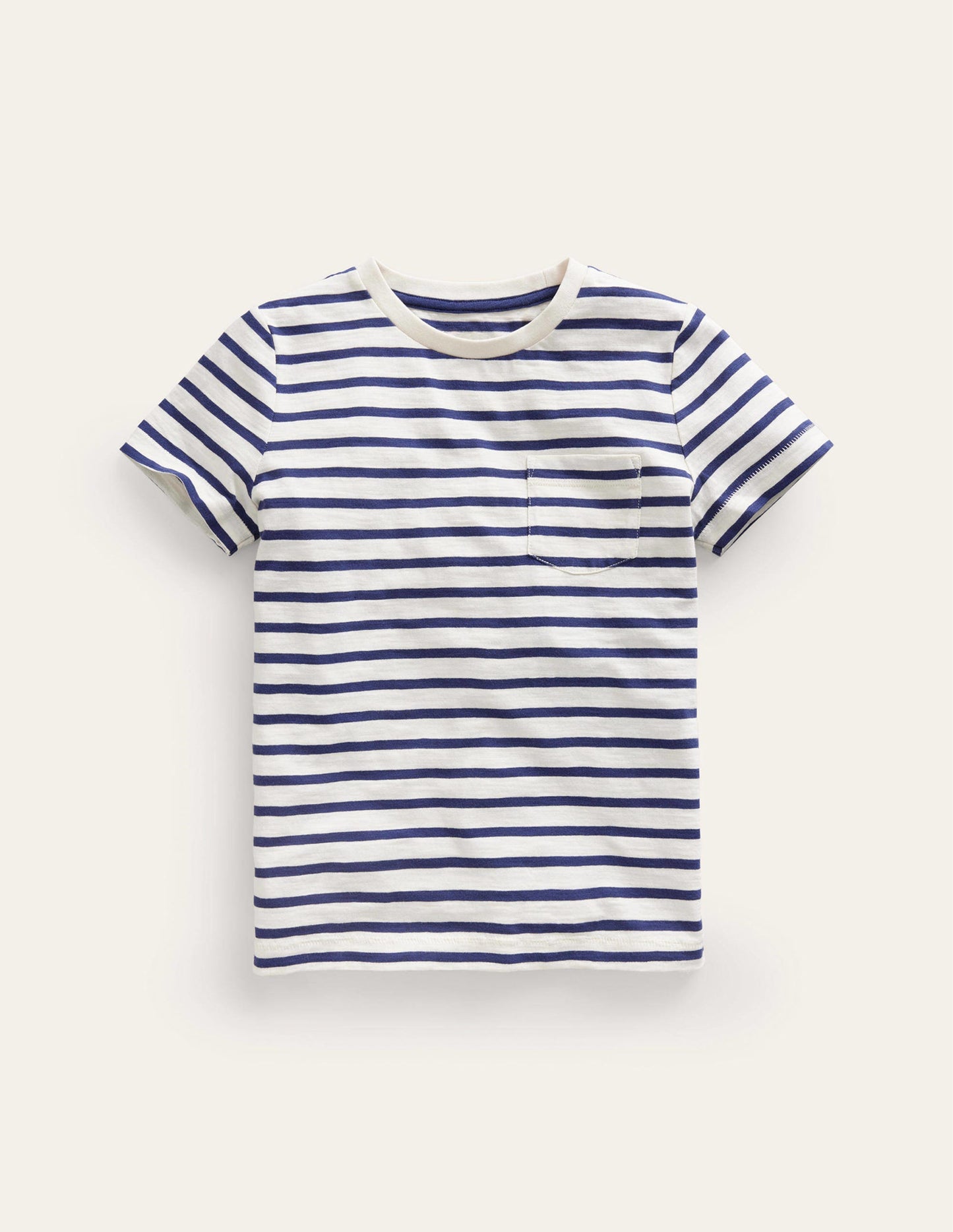 Washed Slub T-shirt-Starboard/Ivory