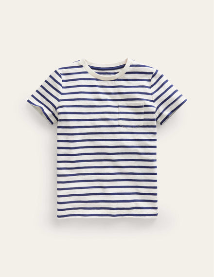 Washed Slub T-shirt-Starboard/Ivory