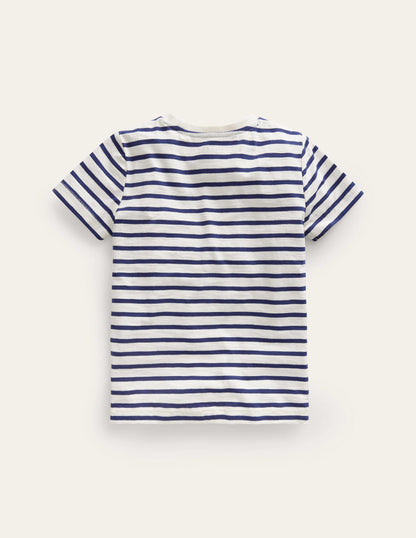 Washed Slub T-shirt-Starboard/Ivory