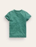 Washed Slub T-shirt-Spruce Green