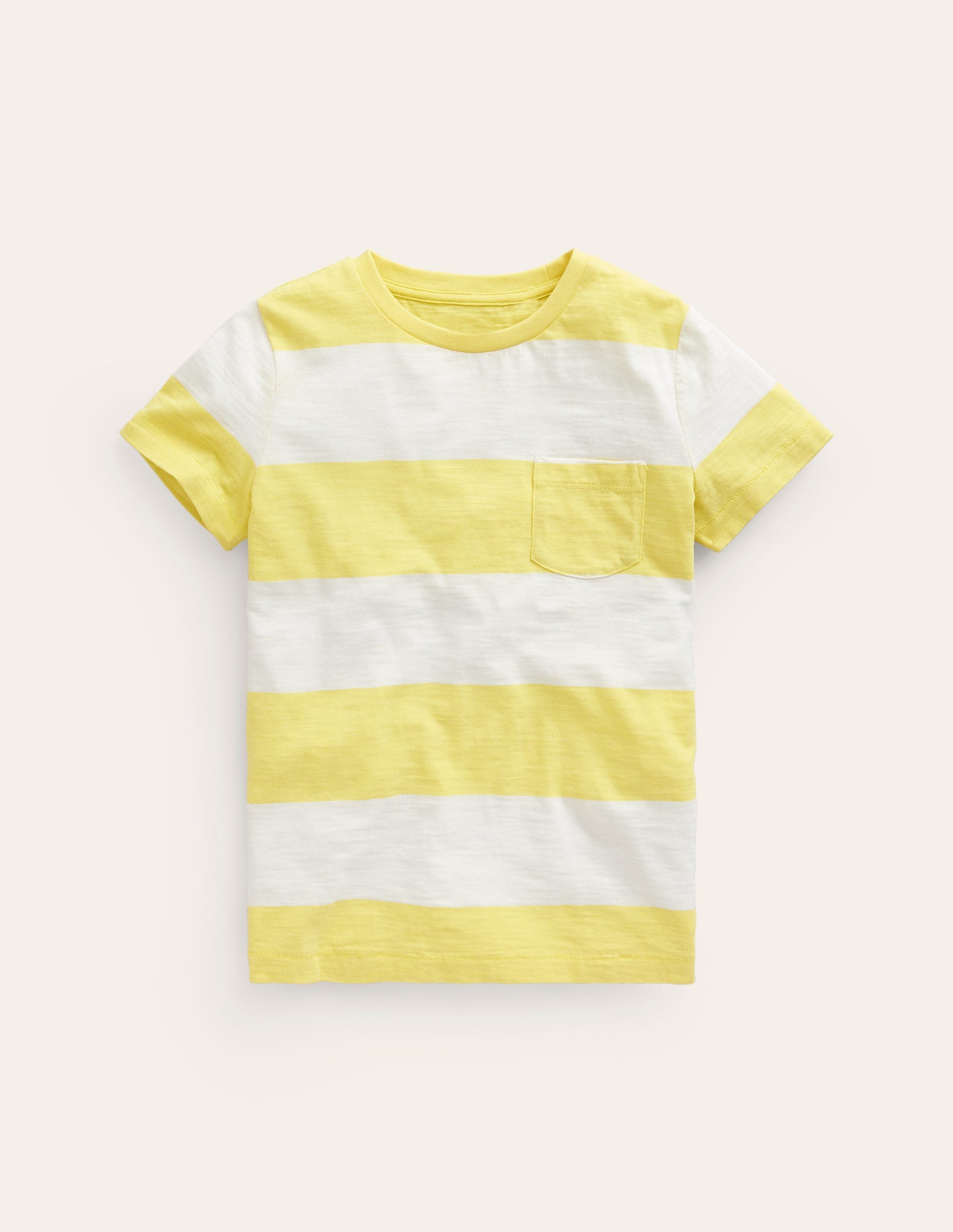 Washed Slub T-shirt-Lemon Yellow/Ivory-1