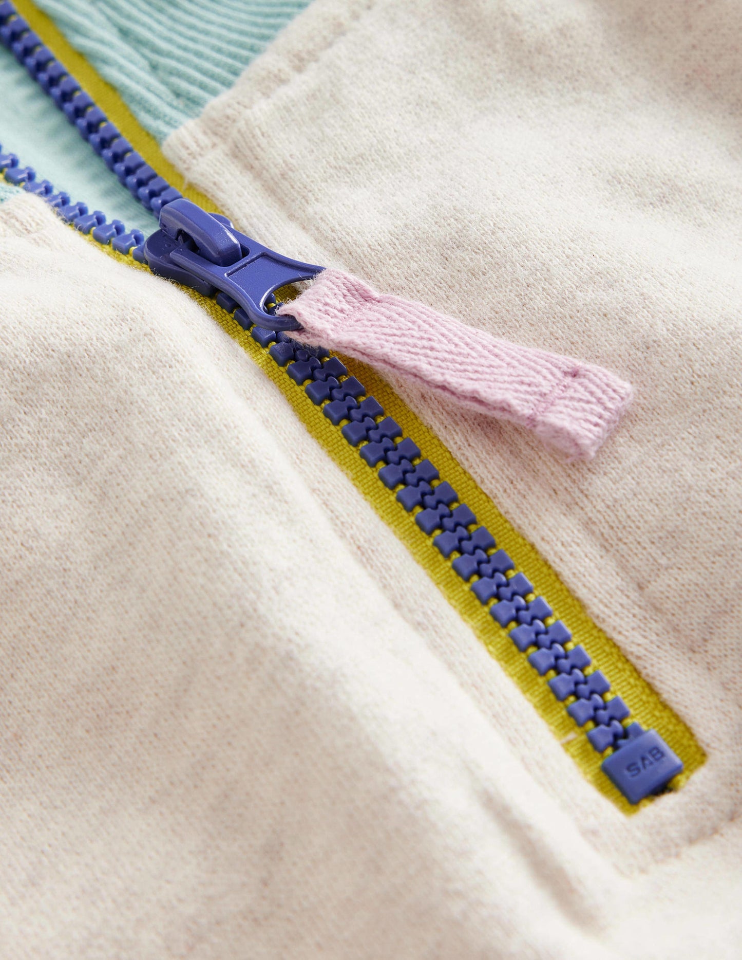 Colourblock Half Zip Sweat-Oatmeal Marl Colourblock