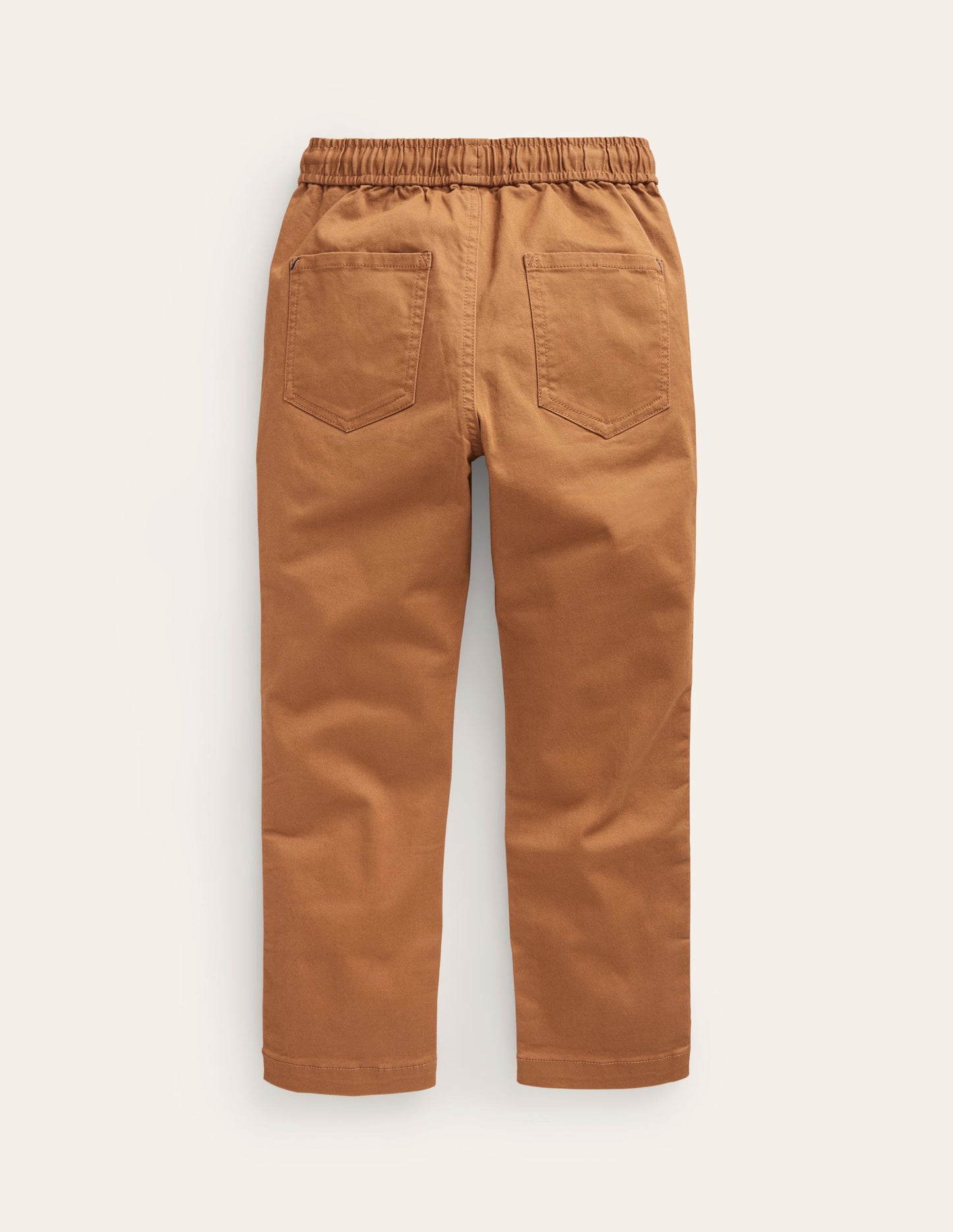 Slim Pull-On Trousers-Butterscotch Brown