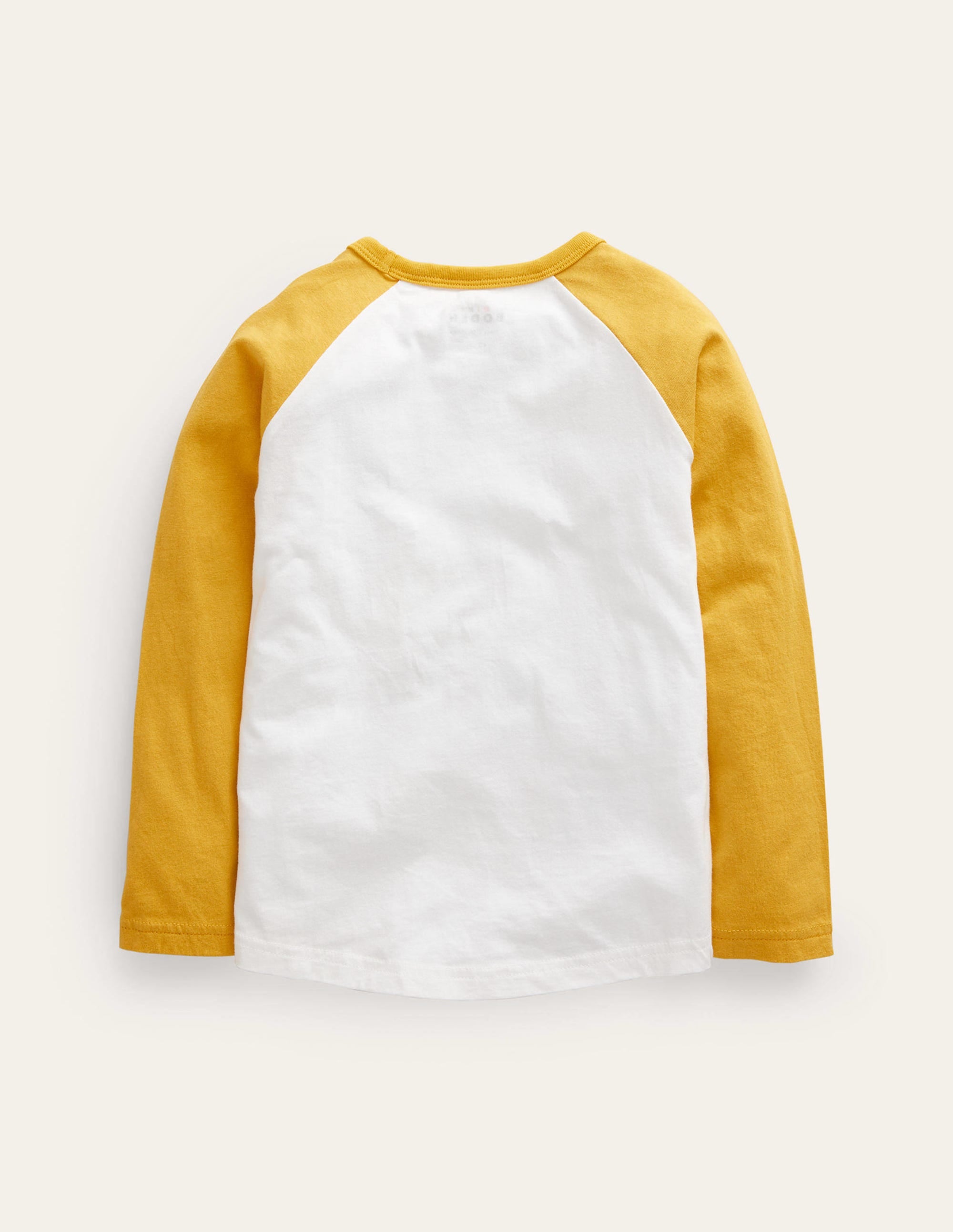 Joyful Raglan T-shirt-Ivory/Gooseberry Yellow - Image 2