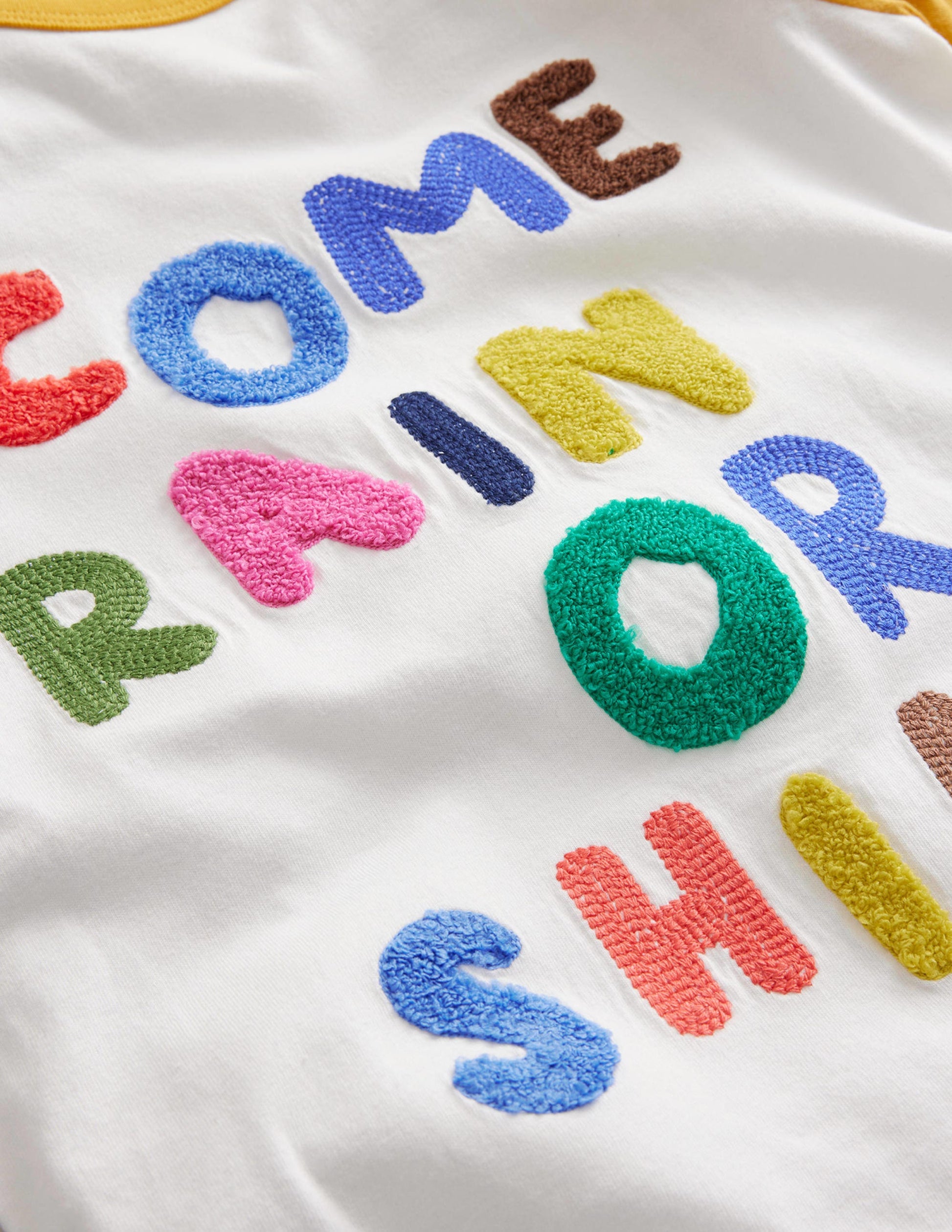 Joyful Raglan T-shirt-Ivory/Gooseberry Yellow-3