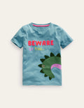 Front & Back Croc T-shirt-Duck Egg Blue Croc