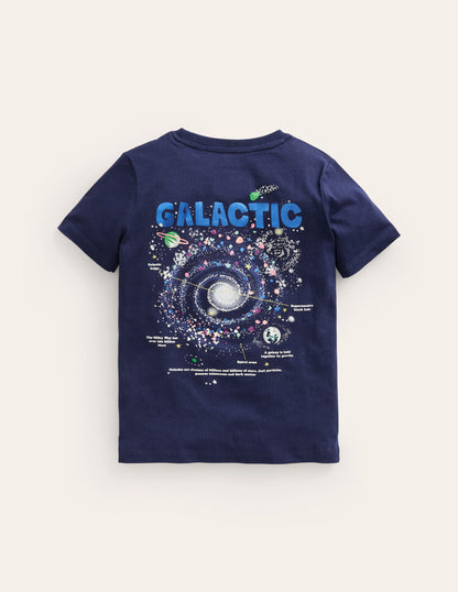 Relaxed Printed T-shirt-College Navy Galaxy