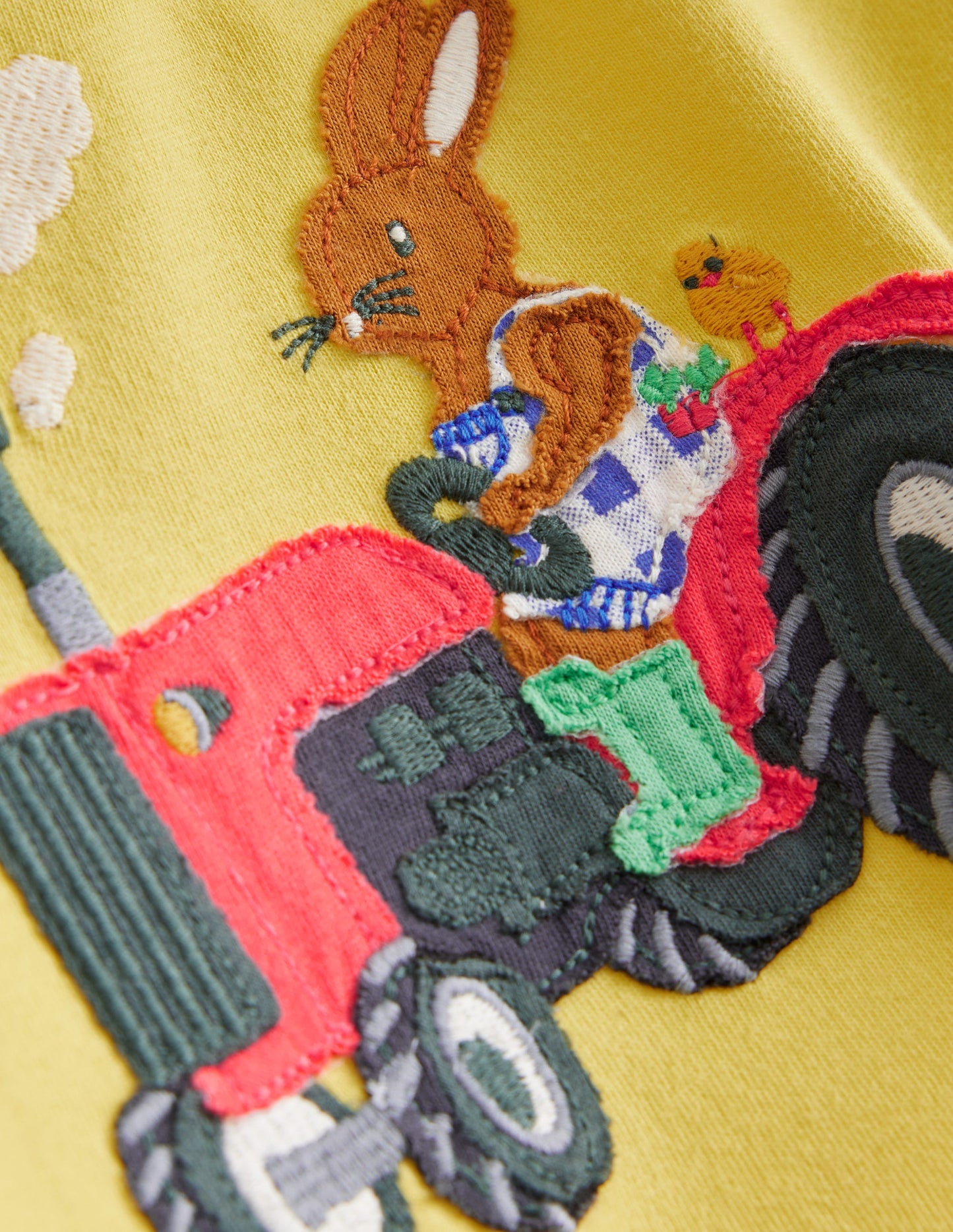Easter Appliqué T-shirt-Zest Yellow Tractor