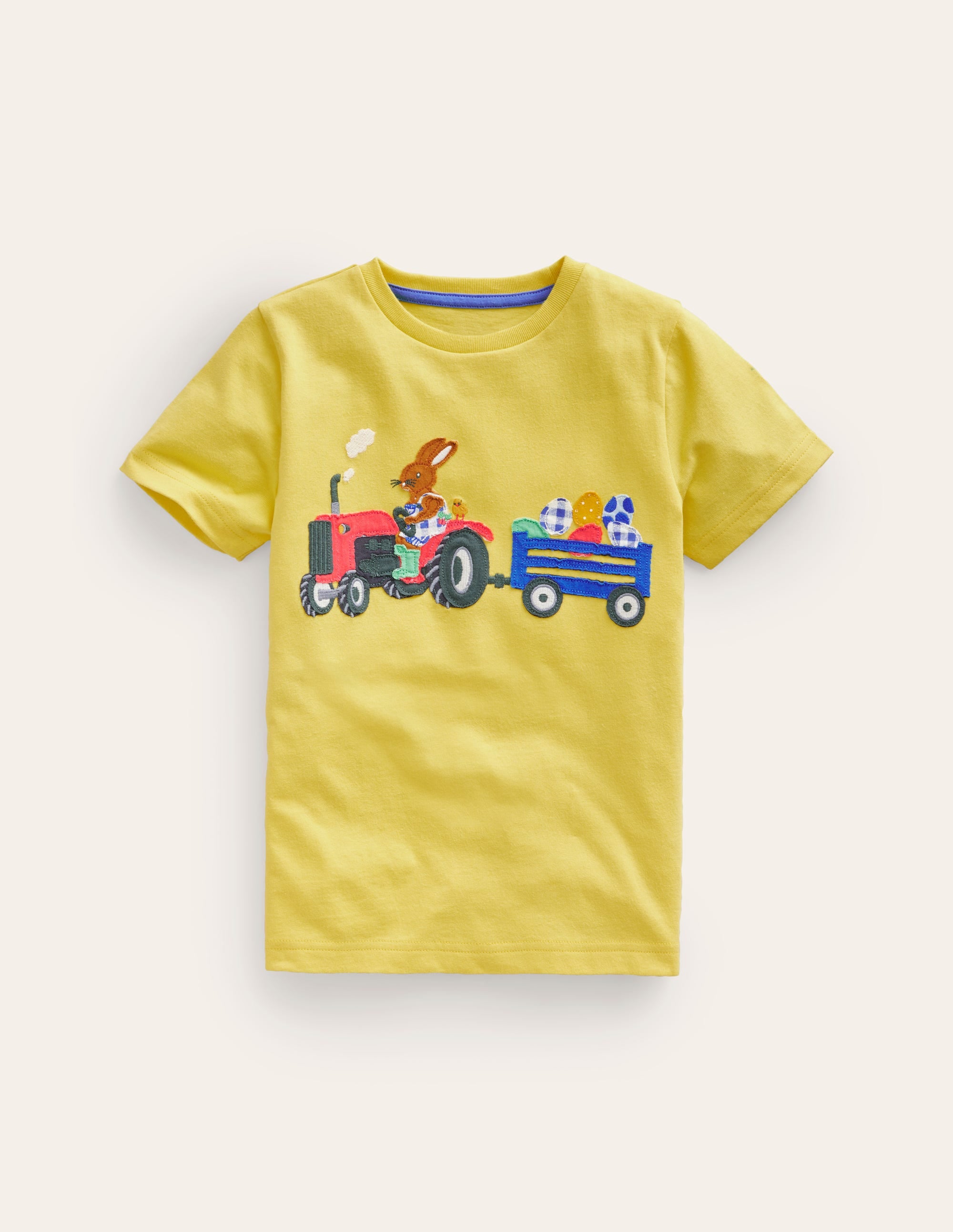 Easter Appliqué T-shirt-Zest Yellow Tractor - Image 1