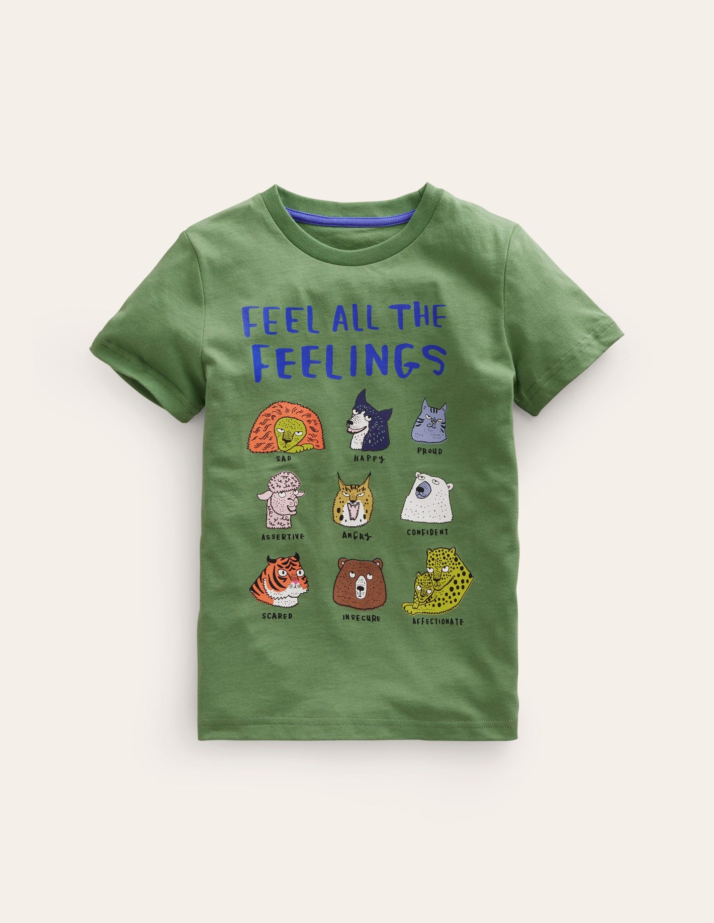 Feel The Feelings T-shirt-Safari Green Animals