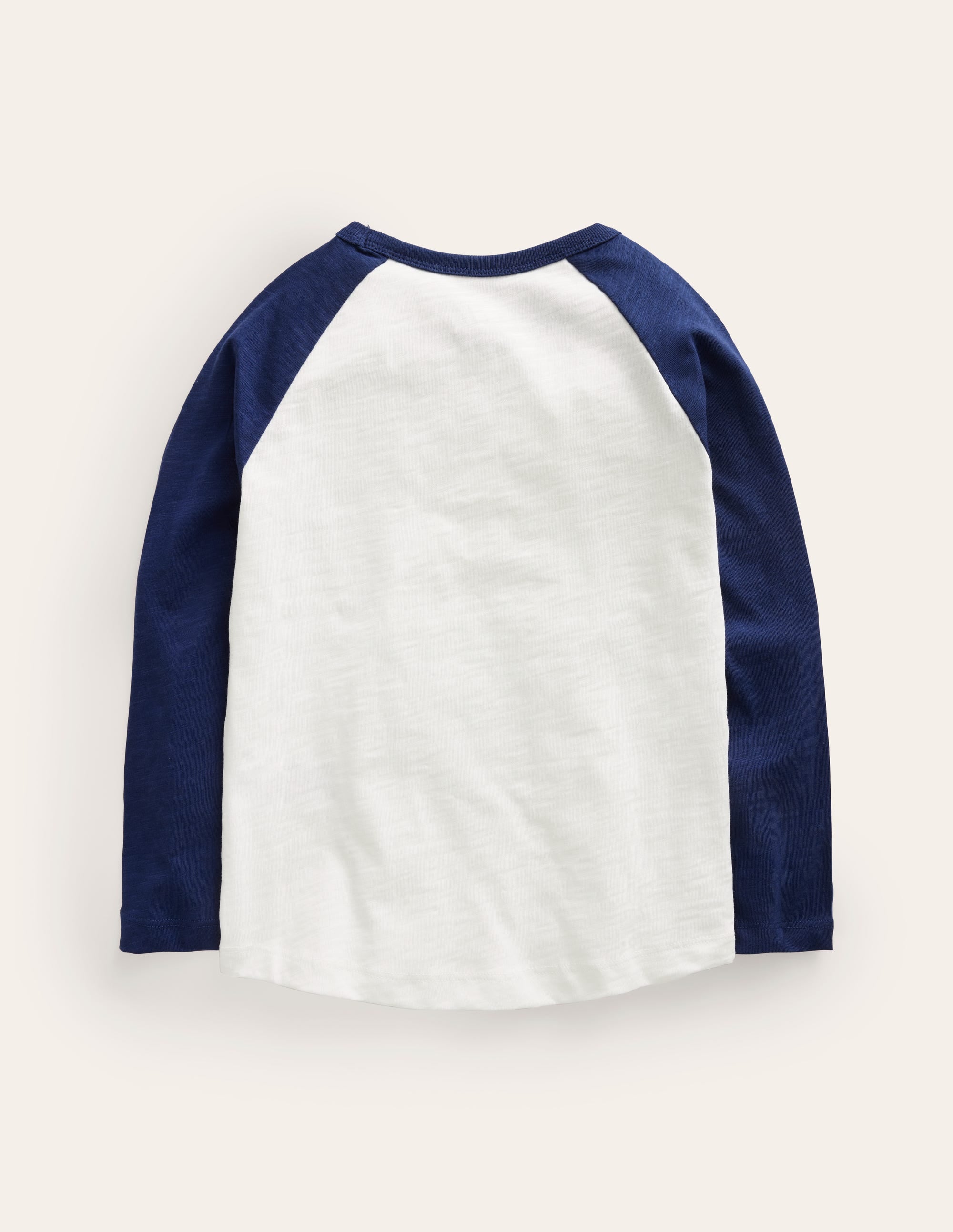 Raglan Fact File T-shirt-Ivory/Navy Sharks - Image 2