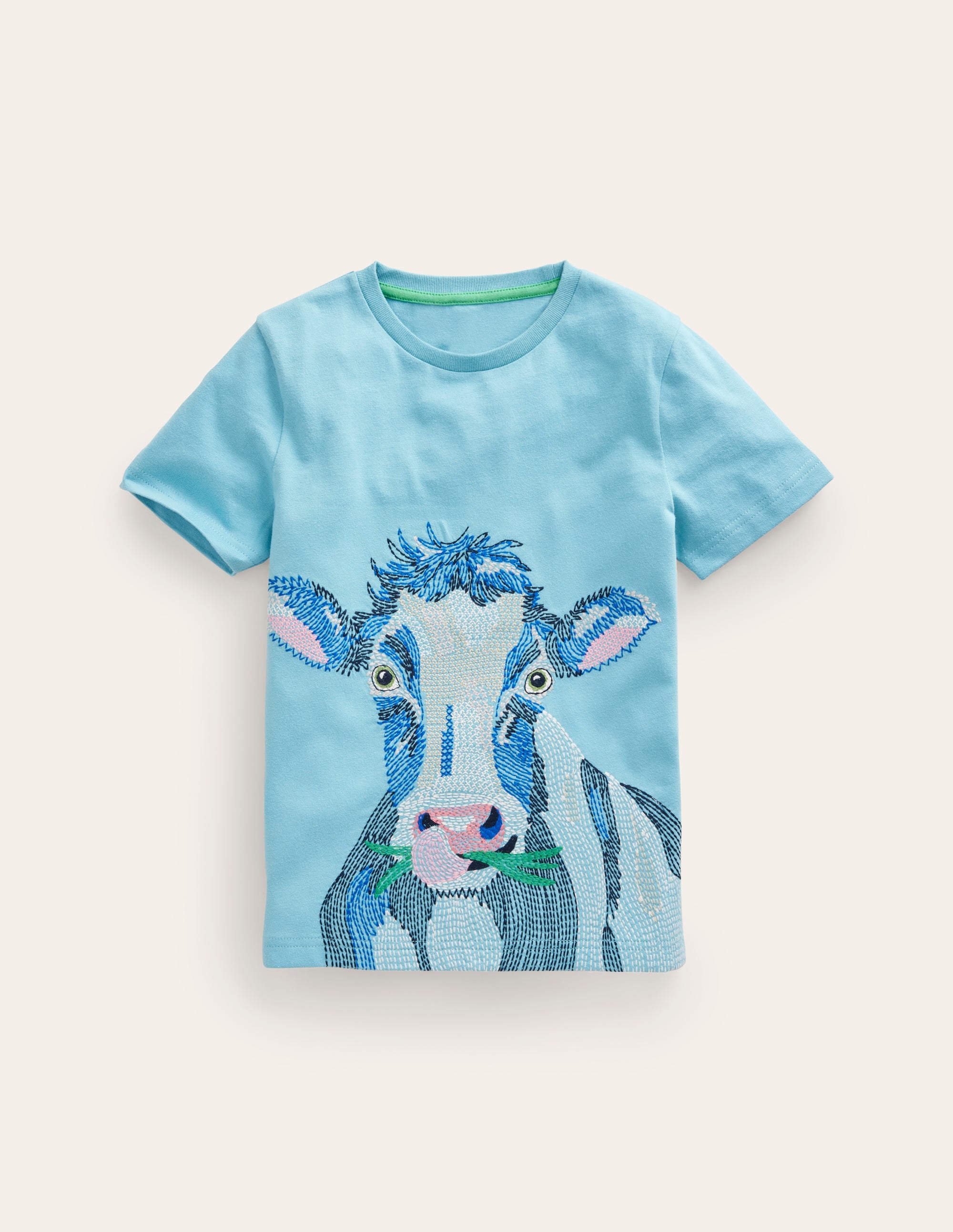 Superstitch Animal T-shirt-Dephinium Blue Cow - Image 1