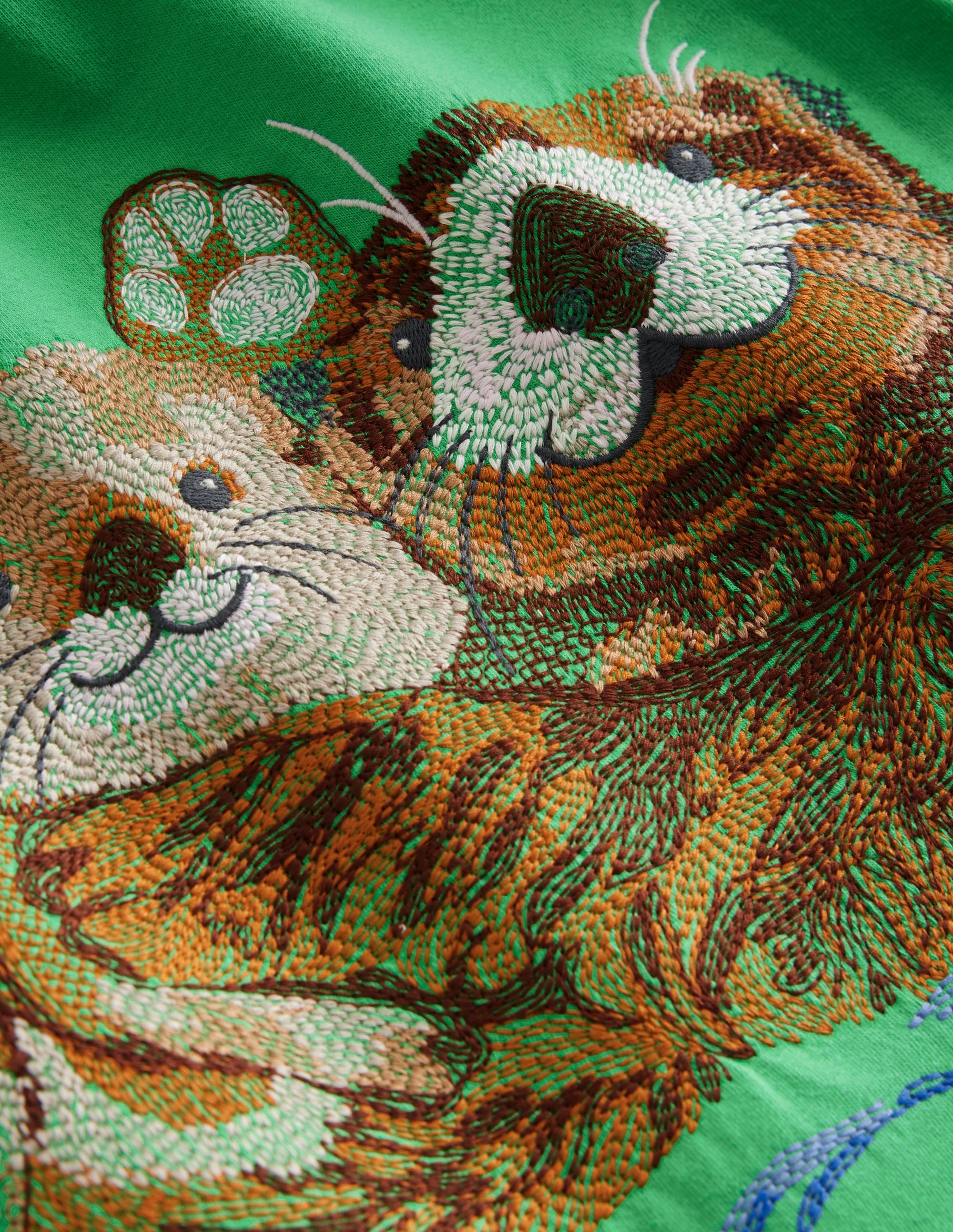 Superstitch Animal T-shirt-Pea Green Otters - Image 3