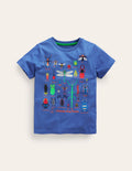 Printed Bugs T-shirt-Navy Bugs