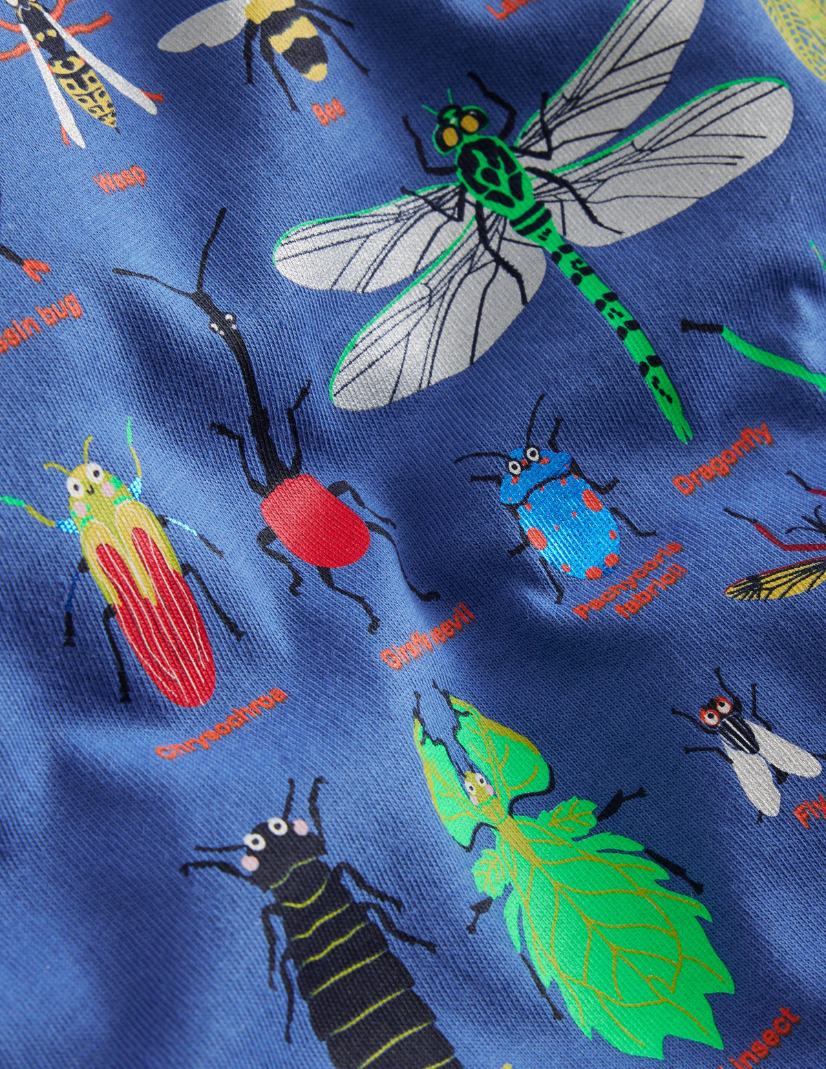 Printed Bugs T-shirt-Navy Bugs - Image 3