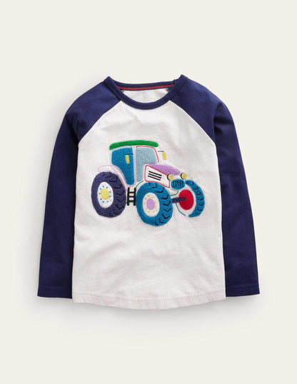 Colourblock Tractor T-shirt-Oatmeal Tractor-1