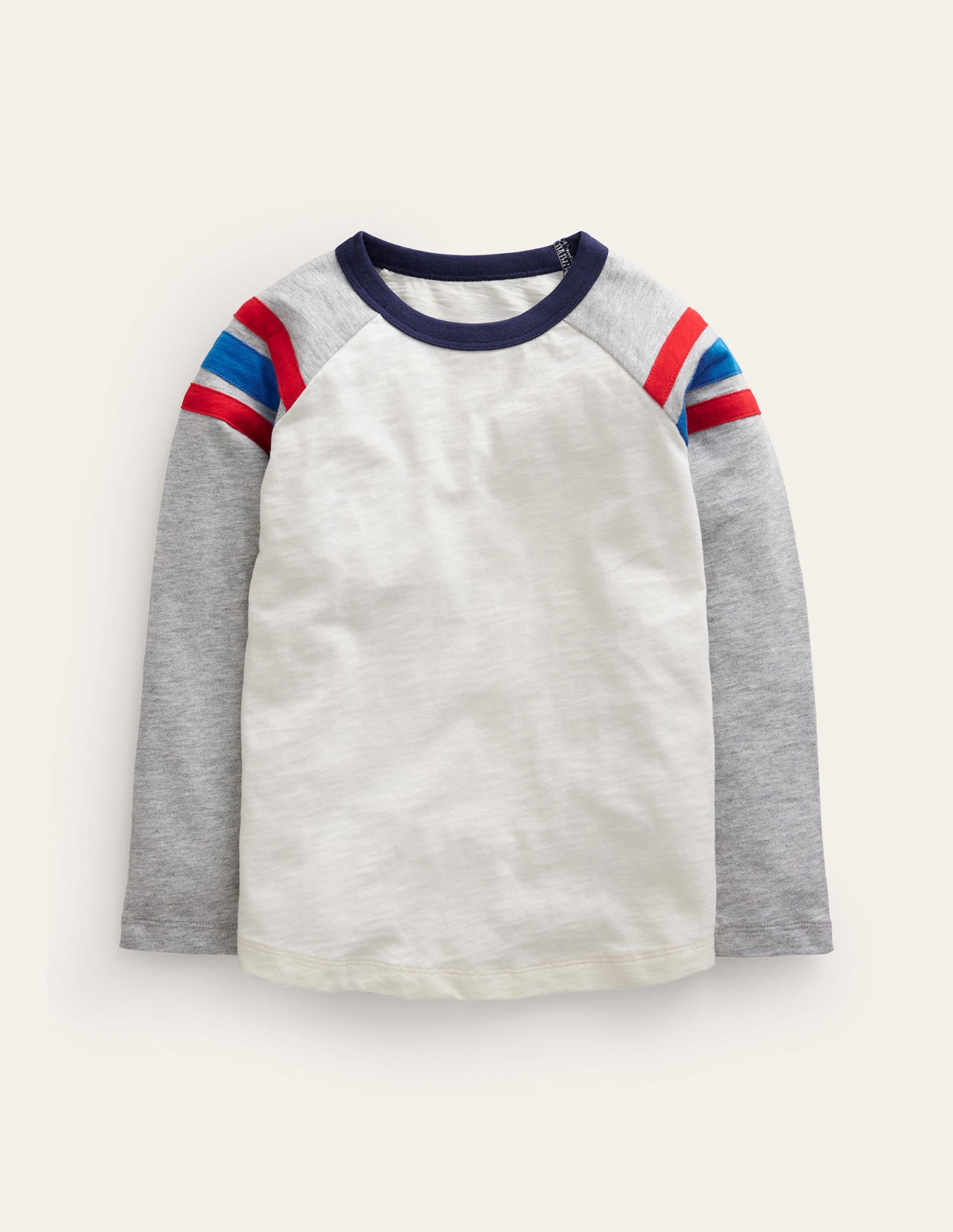 Long Sleeve Raglan T-shirt-Ivory/Grey Marl - Image 1