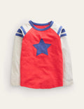 Long Sleeve Raglan T-shirt-Jam Red/Oatmeal Marl Star