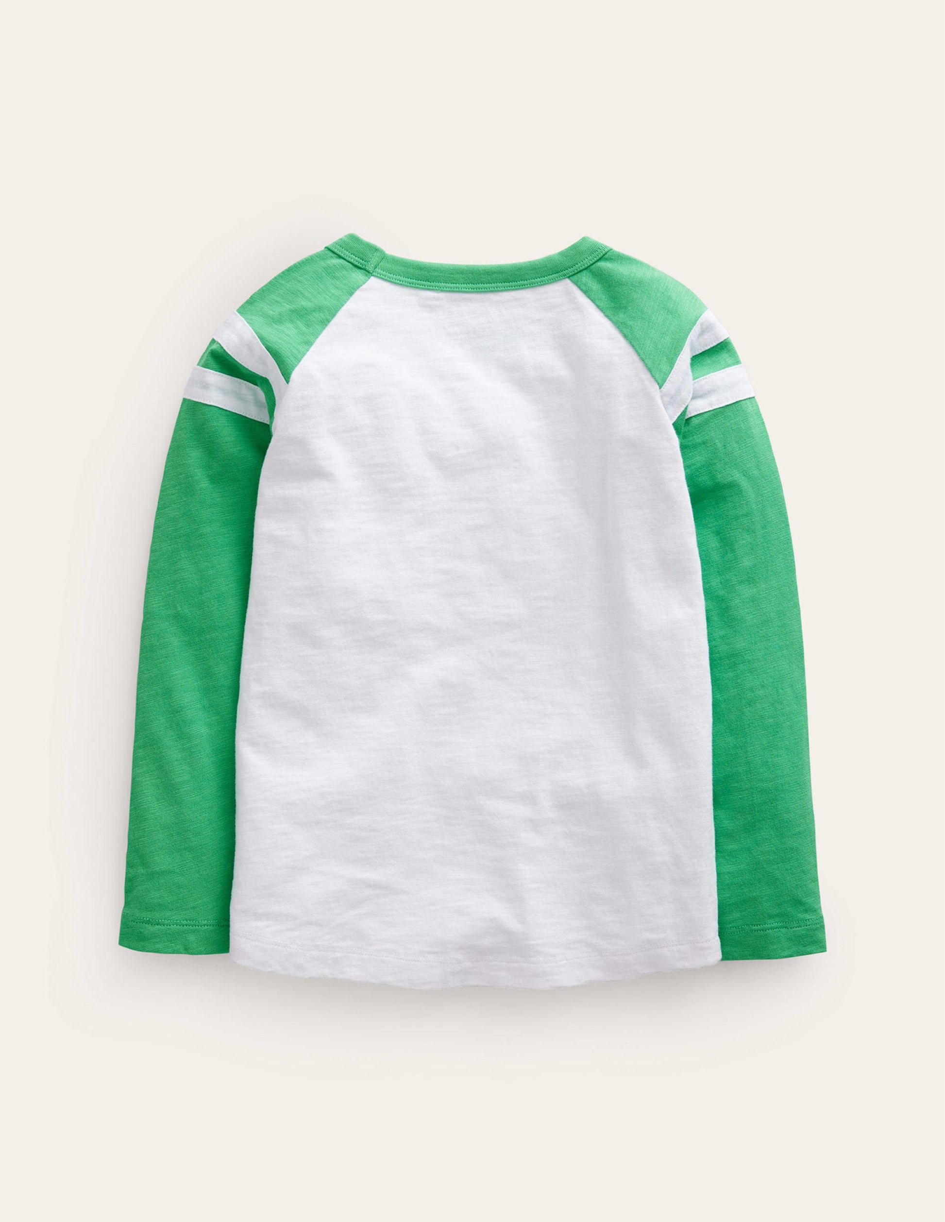 Long Sleeve Raglan T-shirt-White/Green Star-2