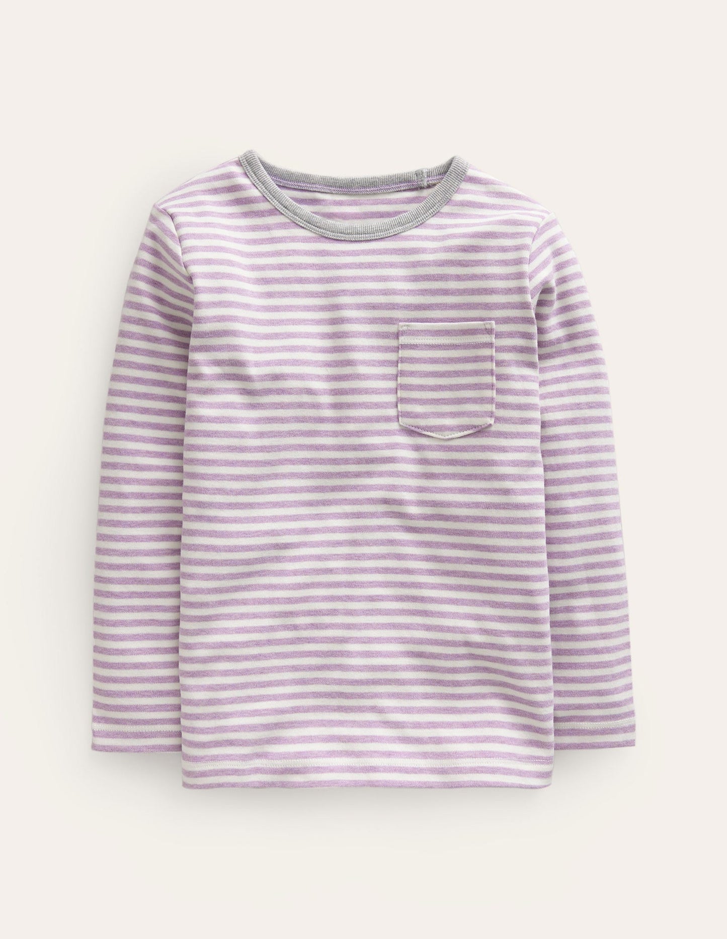 Cosy Brushed Top-Soft Lilac/Ivory