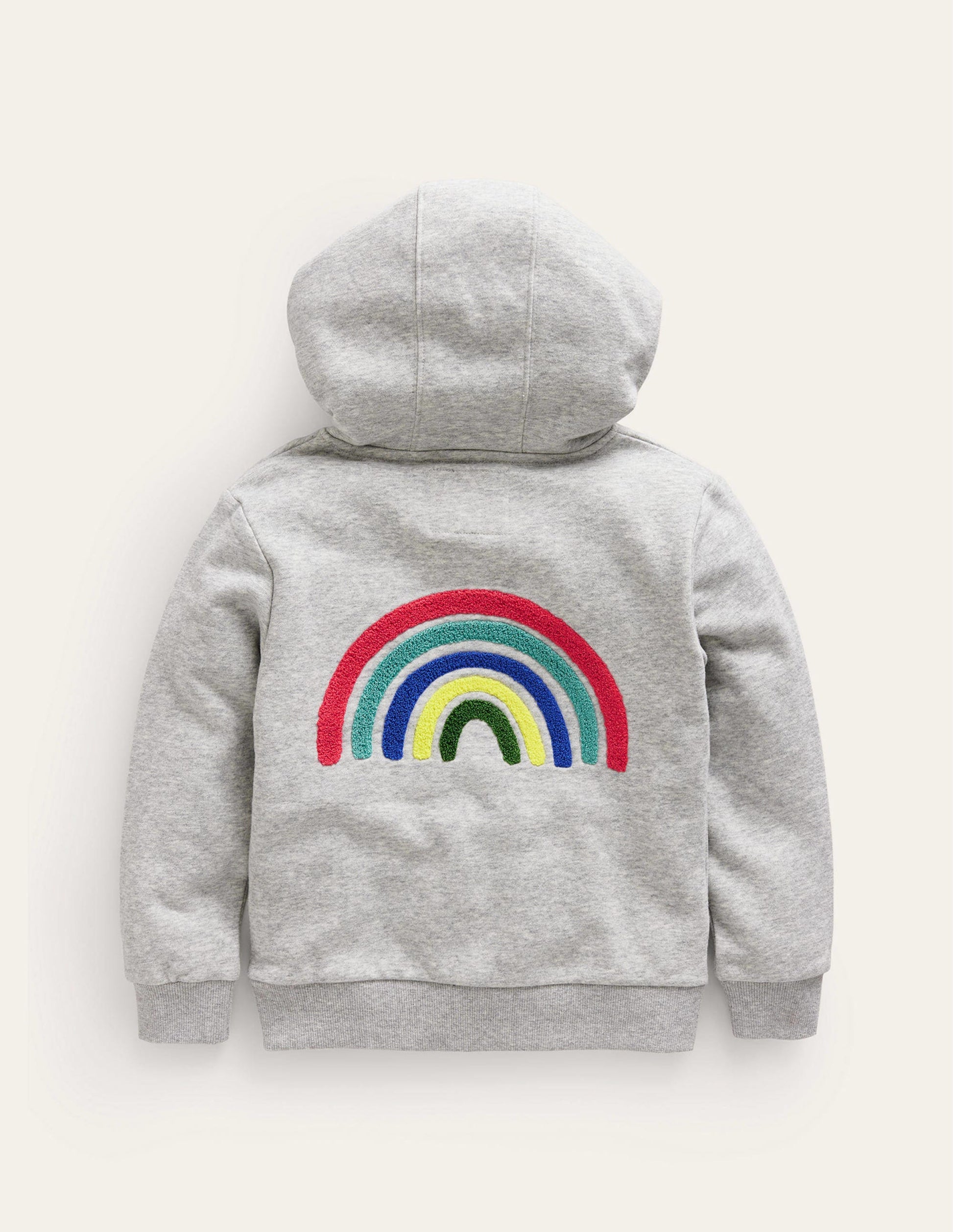 Appliqué Rainbow Hoodie-Silver Marl Rainbow-3