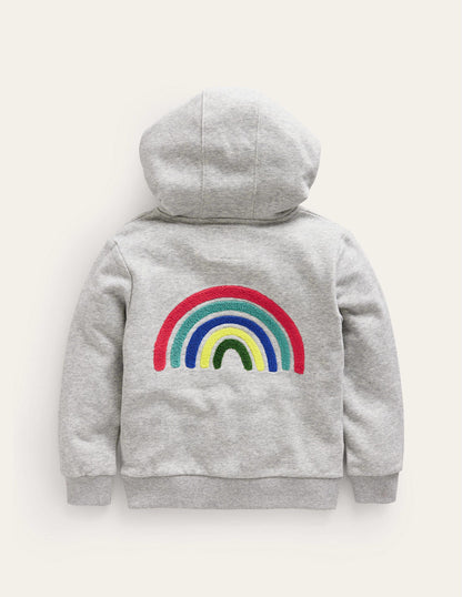 Appliqué Rainbow Hoodie-Silver Marl Rainbow-3