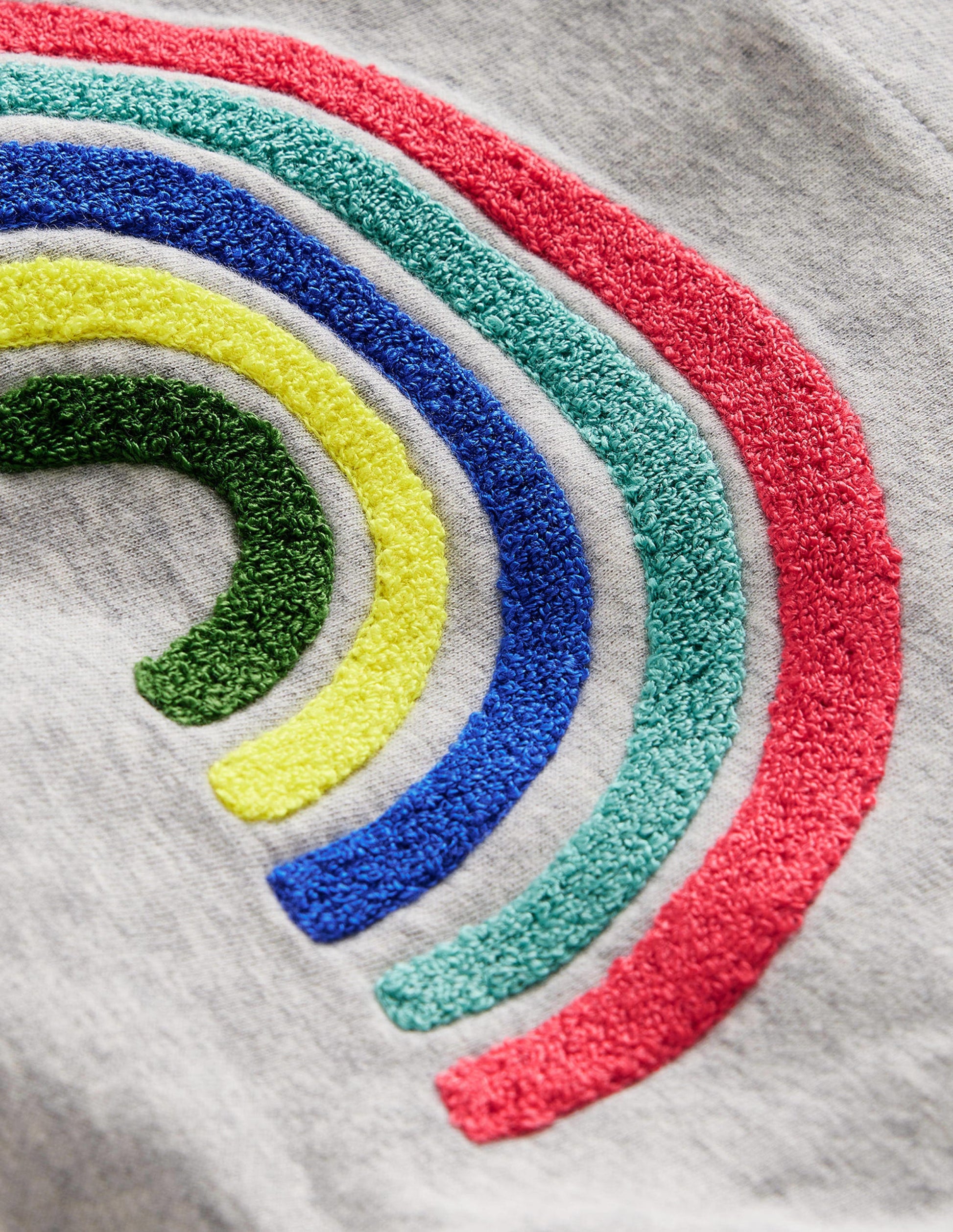 Appliqué Rainbow Hoodie-Silver Marl Rainbow-4