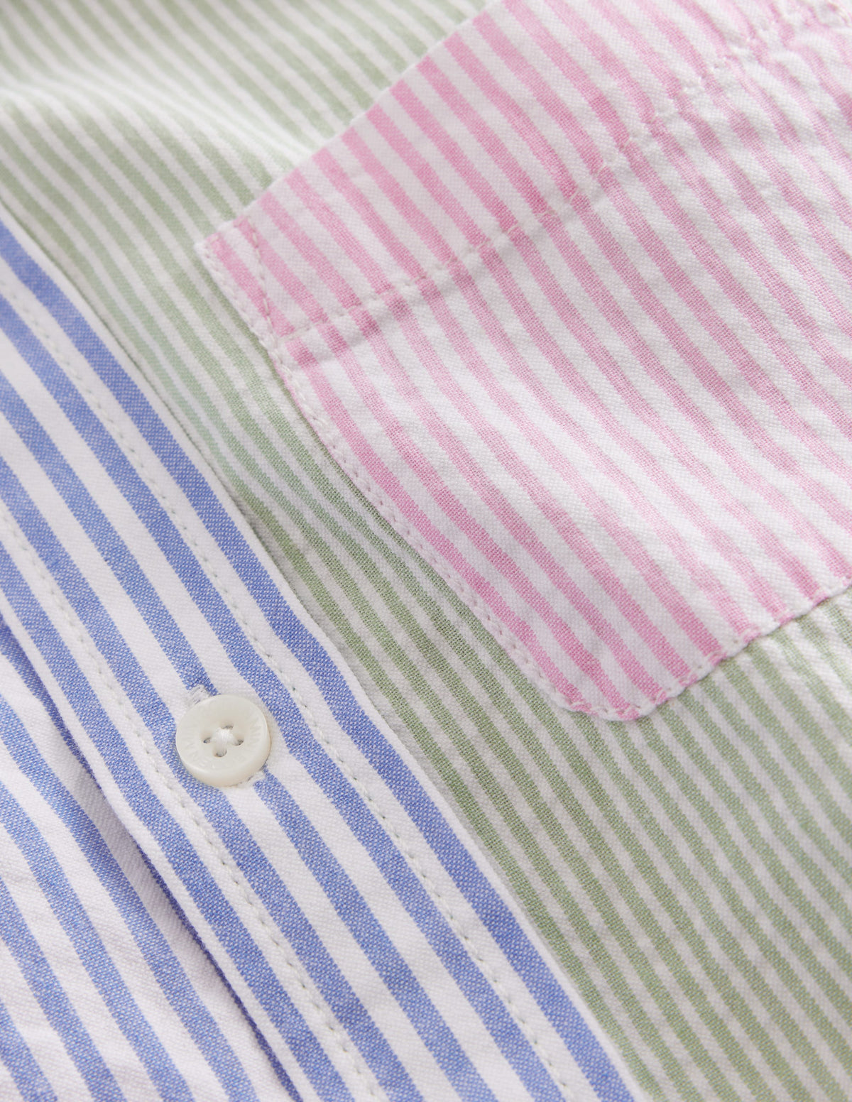 Hotchpotch Seersucker Shirt-Multi Ticking - Image 3