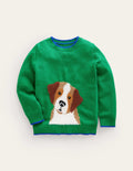 Fun Cosy Jumper-Runner Bean Green Dog