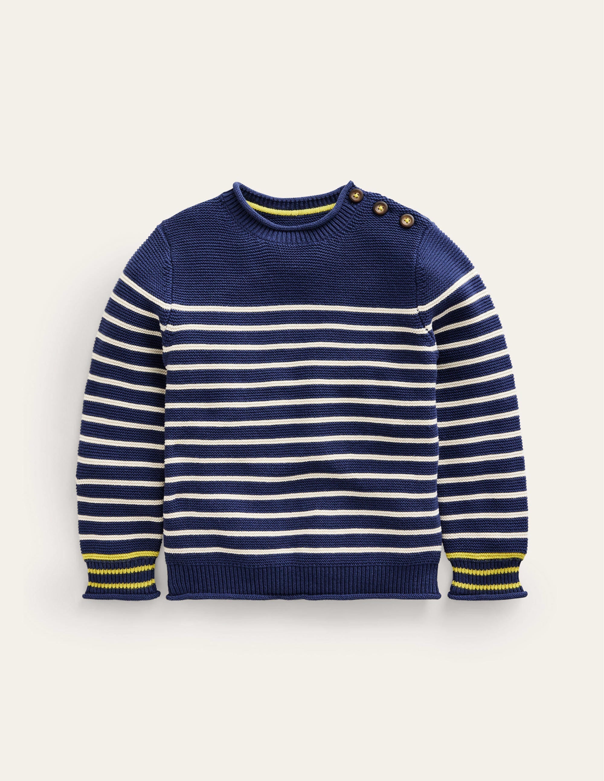 Nautical Stripe Jumper-Sapphire Blue and Ivory Stripe - Image 1