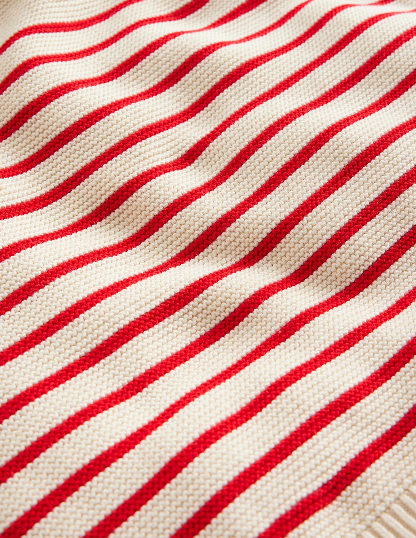 Nautical Stripe Jumper-Ecru Marl and Jam Red Stripe