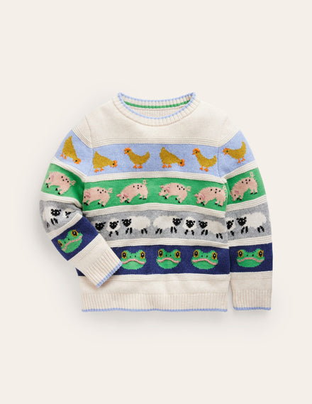All Over Fair Isle Jumper-Easter Farm Animals