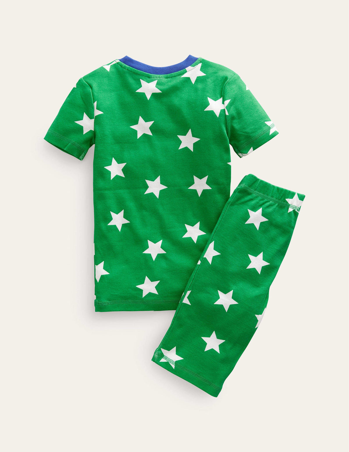Snug Short John Pyjamas-Green/Ecru Star-2