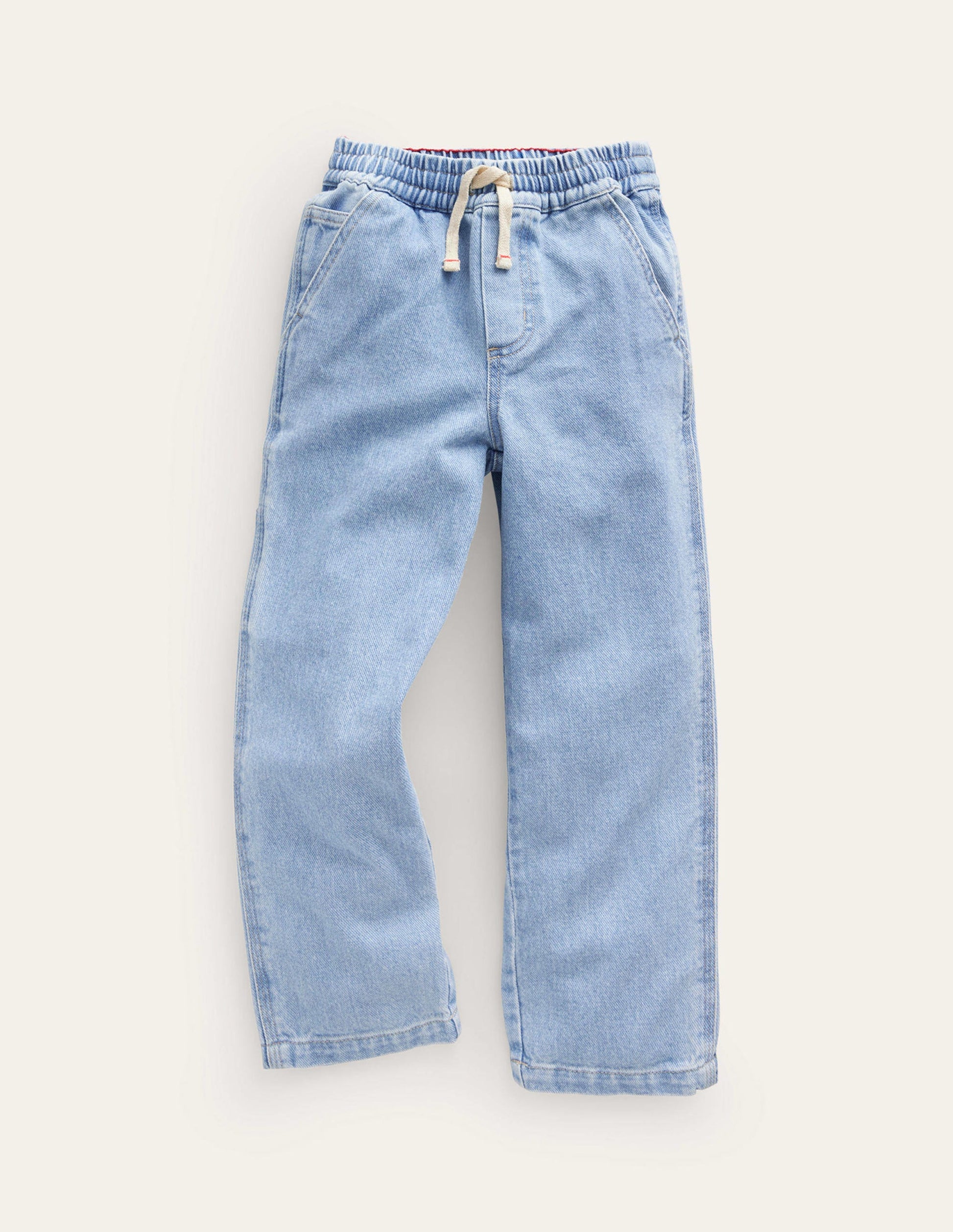 Pull-On Denim Trousers-Light Wash-1