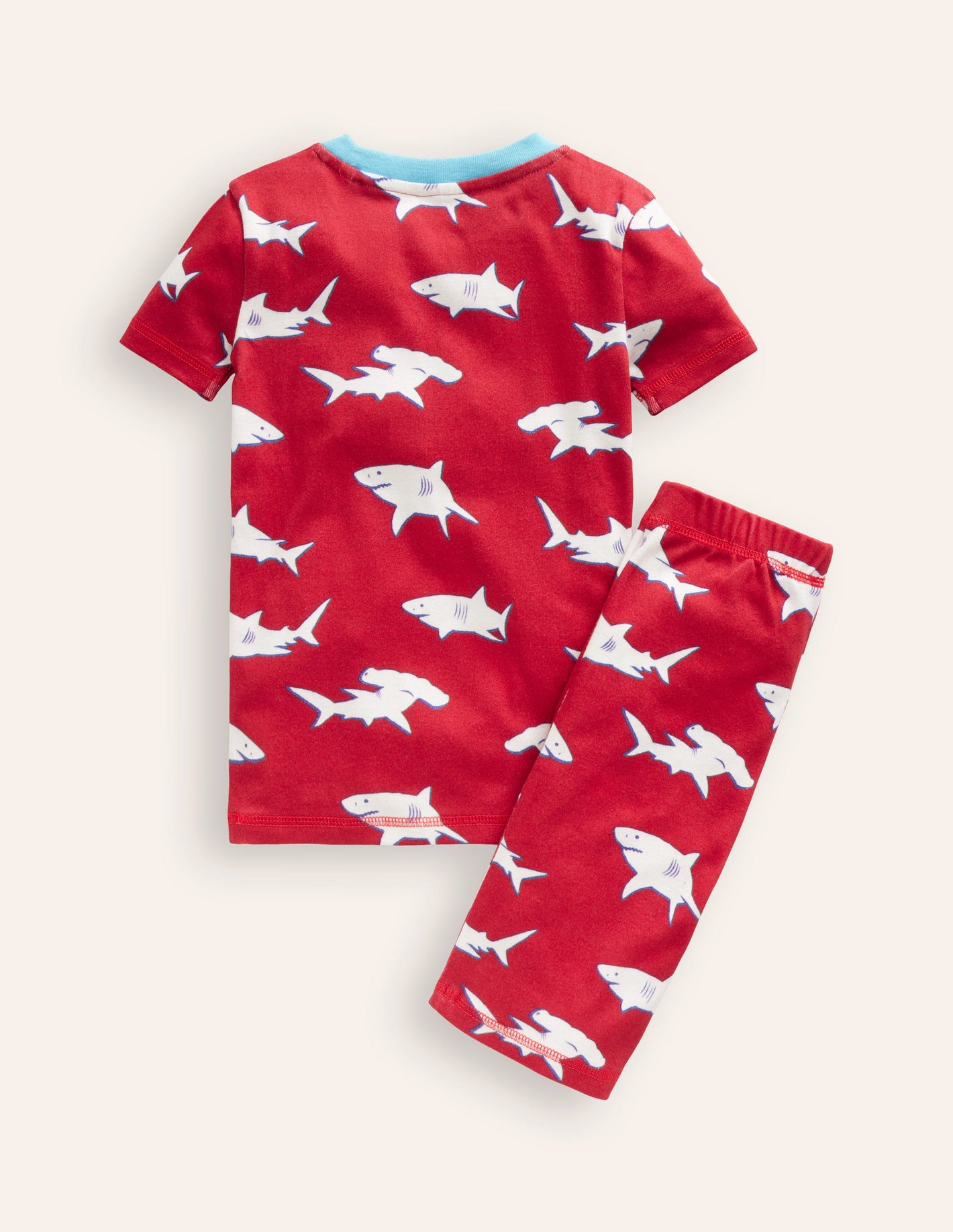 Snug Short John Glow Pyjamas-Red Sharks