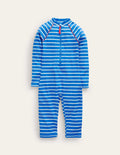 Sun Safe Surf Suit-Greek Blue and Ivory Stripe